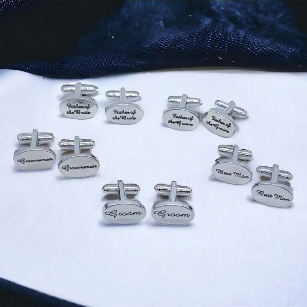 Wedding Cufflinks Groom Best Man Groomsman Father of Bride Bridal Cuff Links